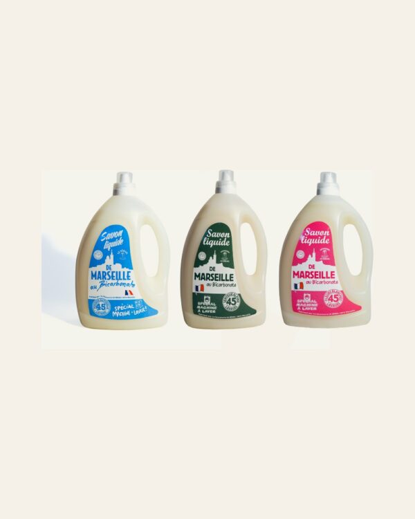 Lessive liquide au savon de Marseille et bicarbonate – 3 L