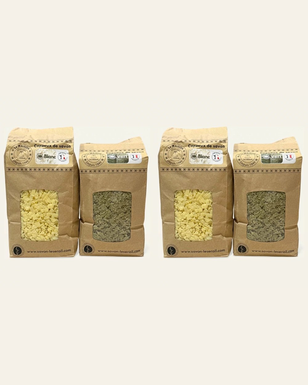 Pack économique copeaux de savon de Marseille 2 × 1 kg